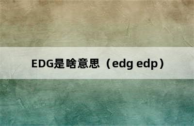 EDG是啥意思（edg edp）